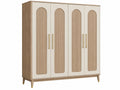 Kledingkast 200 x 60 x 200 cm hout beige met 4 deuren moderne stijl