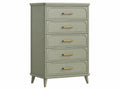Ladekast 80 x 40 x 120 cm - groen houten opbergkast met 5 laden