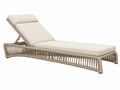 Ligbed 200 x 70 cm beige kunststof vlechtwerk met verstelbare rugleuning voor buiten
