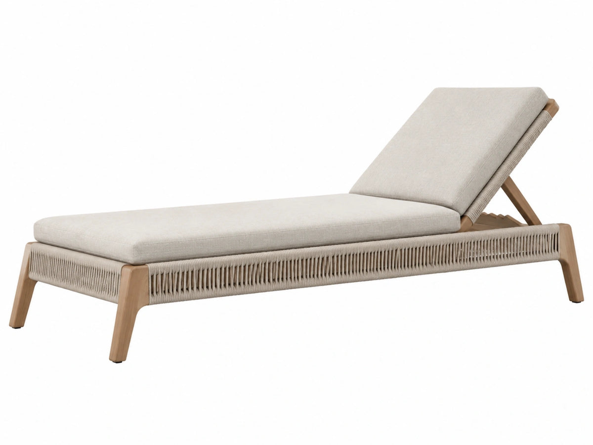 Tuinligbed 200 x 75 cm hout beige met verstelbare rugleuning