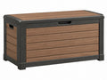 Opbergbox voor buiten 120 x 55 x 60 cm kunststof bruin antraciet - houtlook met deksel