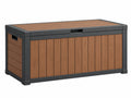 Tuinopbergkist 120 x 65 x 65 cm houtlook bruin antraciet met metalen frame