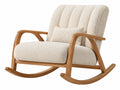 Schommelstoel 85 x 100 x 100 cm crème bouclé met houten frame - modern