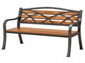 Tuinbank 120 x 60 x 90 cm - metaal en hout bruin/zwart - zitbank in klassieke stijl