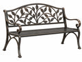 Tuinbank 123 x 60 x 92 cm metaal bronskleurig - klassiek bladmotief
